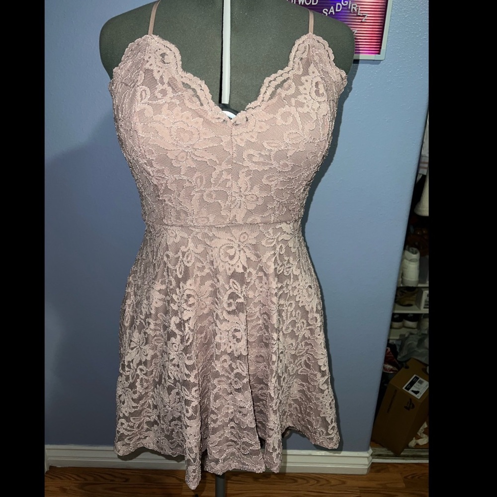 Blush lace dress